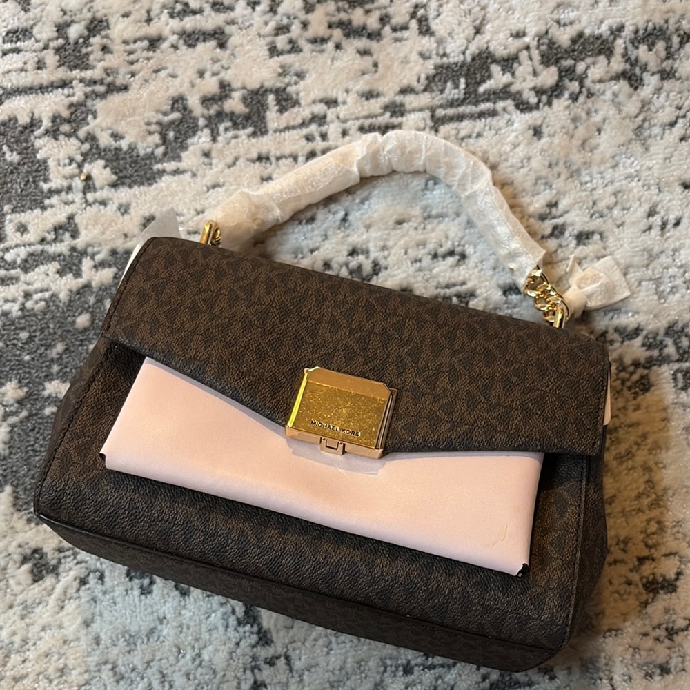 Michael Kors Brown and Pink Women's Bag